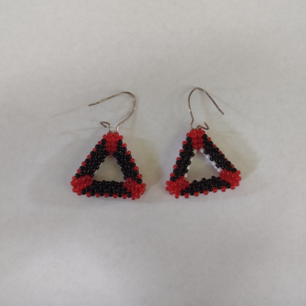 Reversible Homemade Triangle Dangle Earrings